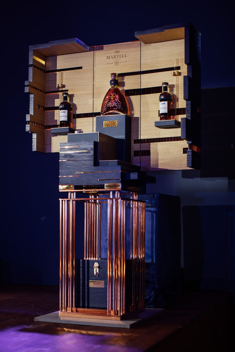 Coffert de présentation de cognac XXO fait pour la marque Martell